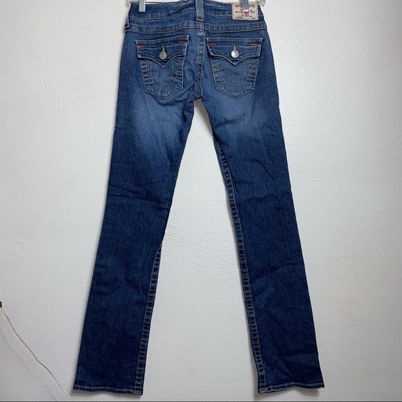 Vintage y2K True Religion Billy Straight Jeans Medium Wash 26 - Picture 6 of 7